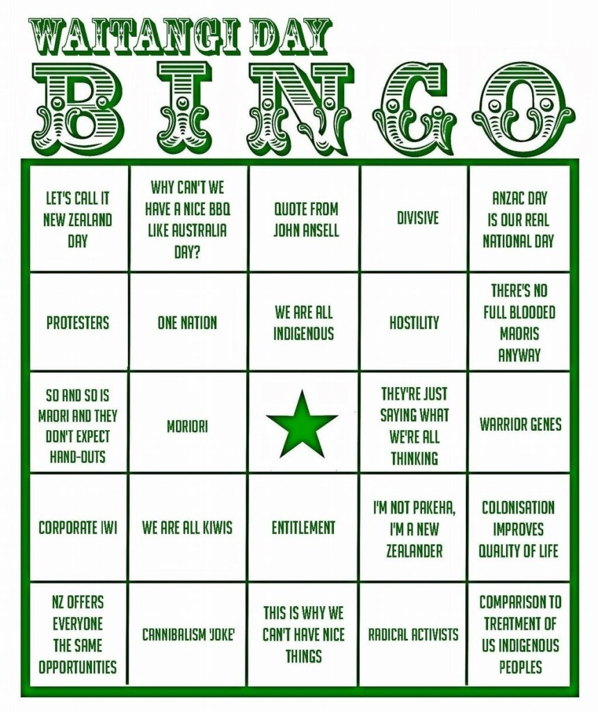 waitangi bingo